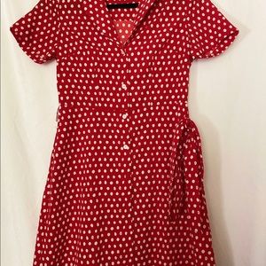Red polka dot dress